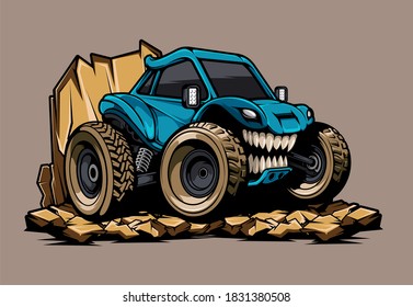 a car with a unique cartoon design