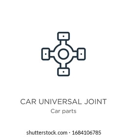 Car universal joint icon. Thin linear car universal joint outline icon isolated on white background from car parts collection. Line vector sign, symbol for web and mobile