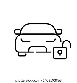 Car unlock. Secure rental service. Pixel perfect icon