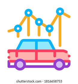 vectores de iconos de uso de coches. símbolo de infografía de uso de coches. ilustración de símbolo de contorno aislado