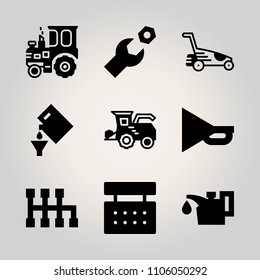 Car Utensils icon set. benzine, refueling, development and agricultural vector illustration for web