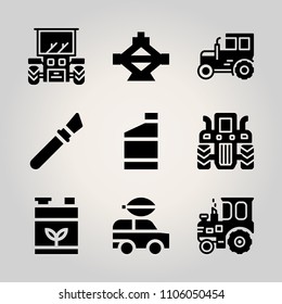 Car Utensils icon set. drawing, minus, petroleum and plug vector illustration for web