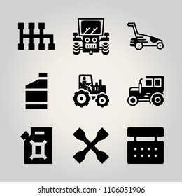 Car Utensils icon set. drawn, water, cut and businesswoman vector illustration for web