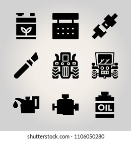 Car Utensils icon set. lithium, drawing, diesel and natural vector illustration for web