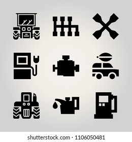 Car Utensils icon set. modern, glass, service and harvest vector illustration for web