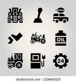 Car Utensils icon set. setting, phone, power and mechanical vector illustration for web
