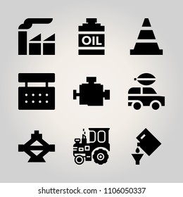 Car Utensils icon set. white background, ingredient, closeup and graphic vector illustration for web