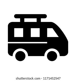 car for vacation vector glyph