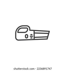 Car vacuum cleaner line icon. linear style sign for mobile concept and web design. Portable vacuum cleaner outline vector icon. Symbol, logo illustration. Vector graphics
