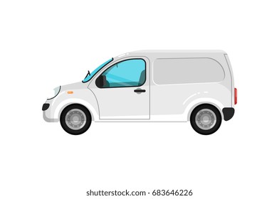 Car van. Cargo minivan icon. Car van icon isolated on white background. Delivery transport side view vector illustration
