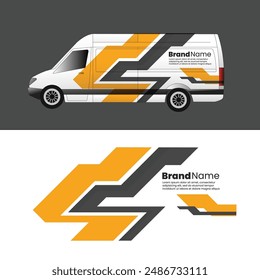 car van decal design vector. commercial van wrap decals