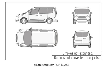 car van drawing outline strokes not expanded