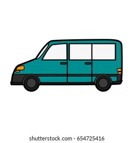 Car Van Sideview Cartoon Icon Image Stock Vector (Royalty Free ...