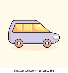 car, van, vehicle, transport color icon vector illustration