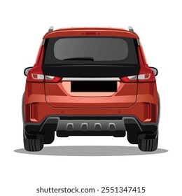 car vector, car back view vector illustration