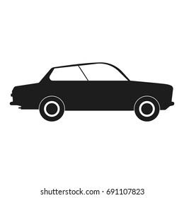 Car Vector black icon on white background.