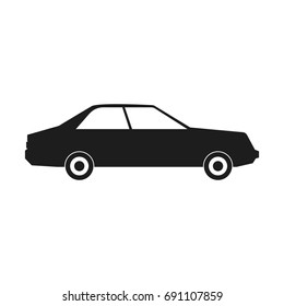 Car Vector black icon on white background.
