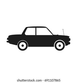 Car Vector black icon on white background.