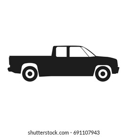 Car Vector black icon on white background.