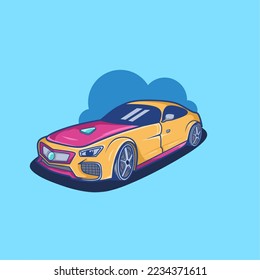 car vector in cartoon style great for logos, posters, apparel,