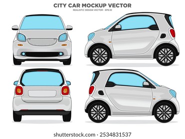 Vector del coche de la ciudad - maqueta del coche eléctrico para la marca del coche en el fondo blanco