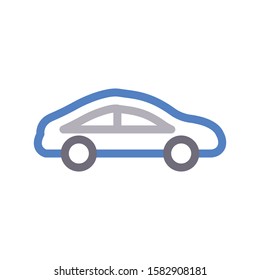 car vector color line icon 