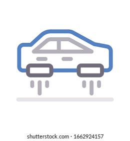 Icono de línea de color vectorial de camión 