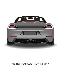 car vector, convertible car back view vector illustration