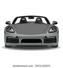 Car vector, convertible car front view vector and illustration