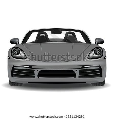 Car vector, convertible car front view vector and illustration