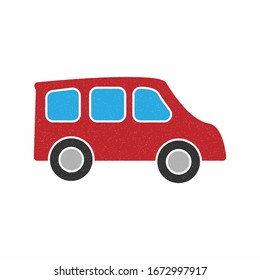 car vector design. digital hand drawn style. grain texture