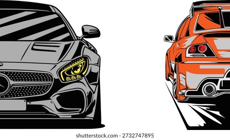 DISEÑO DE VECTOR DE COCHE TAMBIÉN PUEDE AÑADIR COLOR SEGÚN SU DESEO
