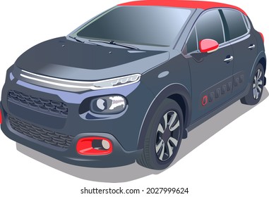 Car vector. Vector drawing as a photo of the car. Beautiful car. Vector illustration.