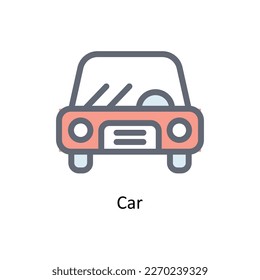 Vector de coche   rellene los iconos de esquema. Material gráfico simple
