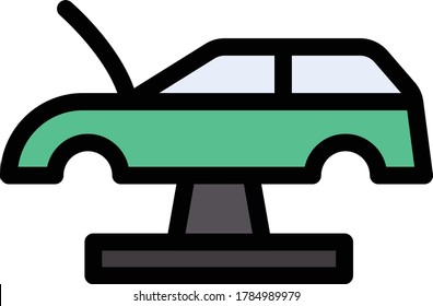 icono de color plano del vector de coche 