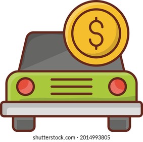 icono de color plano del vector de coche