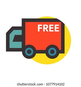 Car vector flat icon. Delivery machine. Vector illustration. It can be used as - logo, pictogram, icon, infographic element.