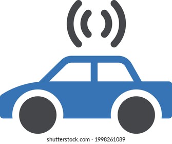 icono de color de glifo vector de coche
