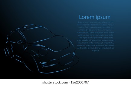 Car in vector grafic. You can add your text