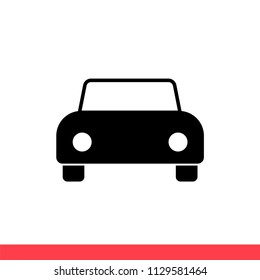 Car vector icon, automobile symbol. Simple, flat design for web or mobile app