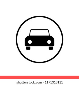 Car vector icon, drive symbol. Simple, flat design for web or mobile app