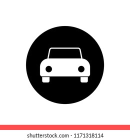Car vector icon, drive symbol. Simple, flat design for web or mobile app