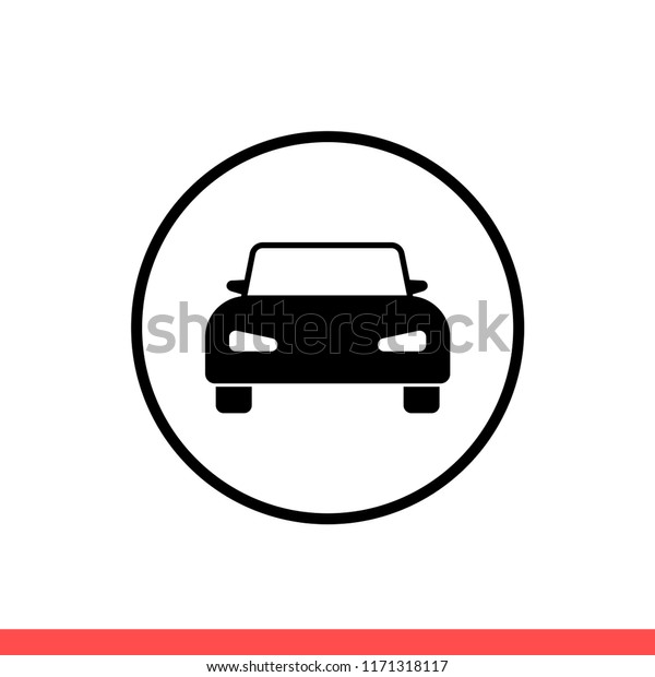 Car vector icon, drive symbol. Simple, flat design\
for web or mobile app