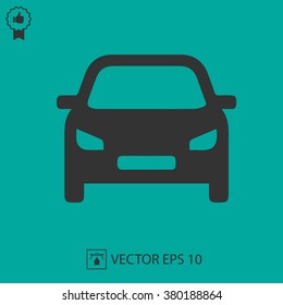 Car vector icon EPS 10. Isolated simple front car illustration.