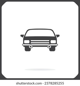 Icono de vehículo, vector. Ilustración de un coche plano.