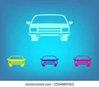 Coche, ícono de Vector. Ilustración de coche plano.