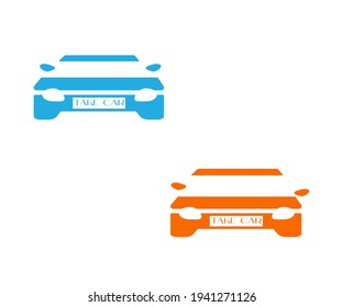 Car vector icon, front view. Flat design of passenger car icons set. Stylish flat editable auto desig. Logo element.