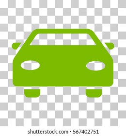 Car vector icon. Illustration style is flat iconic eco green symbol on a transparent background.