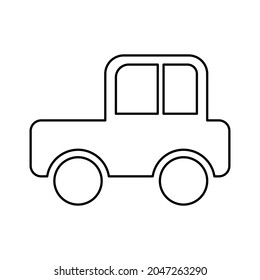 Car vector icon. Illustration of vector car toy. Abstract icons. Linear toys for baby.  