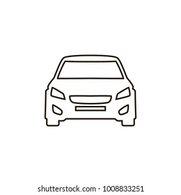 Car vector icon. Isolated simple front car logo illustration. Sign